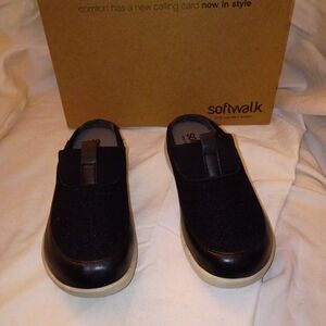 SoftWalk Black Slip-On Shoes